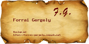Forrai Gergely névjegykártya